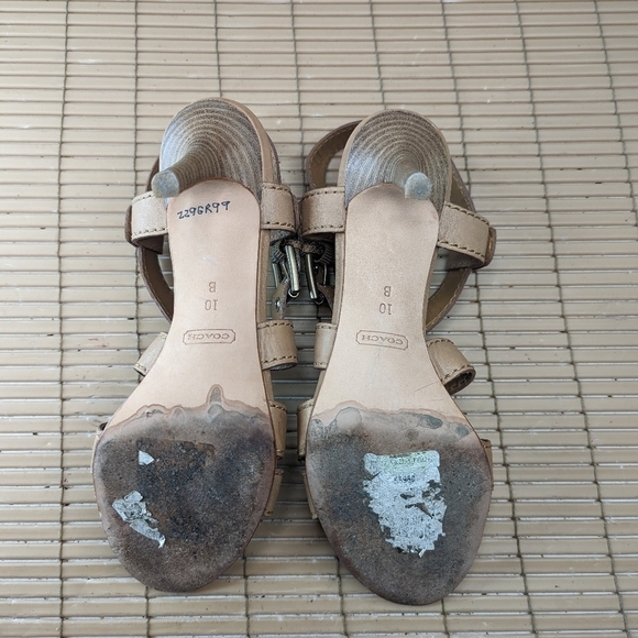 Coach "Rapture" Open Toe criss cross brown leather strap Slingback Sandal Shoe S - Picture 10 of 10